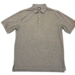 FootJoy Solid Gray STAFF Performance Golf Polo Shirt Quick Dry L Foot Joy